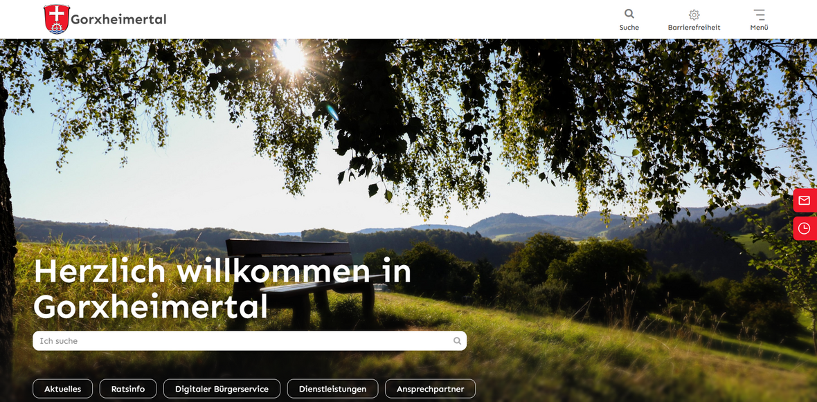 Startseite der Gemeinde Gorxheimertal