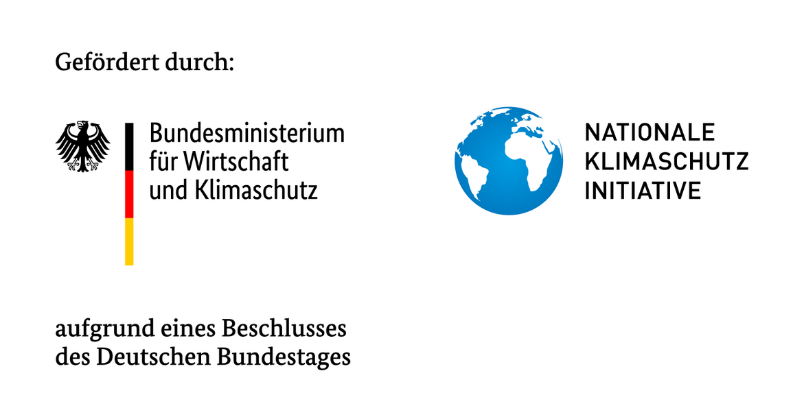 Gefördert durch das Bundesministerium für Wirtschaft und Klimaschutz sowie die Nationale Klimaschutzinitiative aufgrund eines Beschlusses des Deutschen Bundestages.